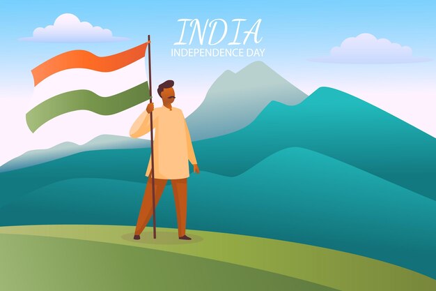 Kleurovergang india onafhankelijkheidsdag illustratie