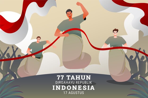 Kleurovergang Indonesië onafhankelijkheidsdag illustratie