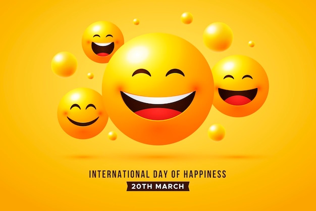 Kleurovergang internationale dag van geluk illustratie Gratis Vector