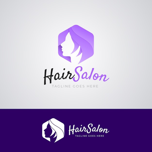 Gratis vector kleurovergang kapsalon logo sjabloon