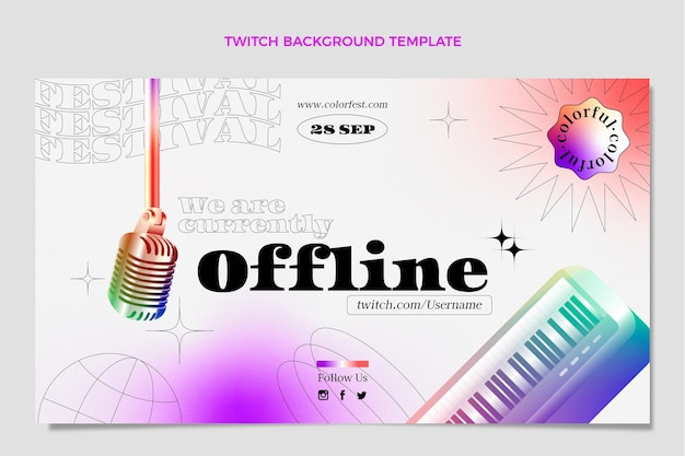 Kleurovergang kleurrijke muziekfestival twitch achtergrond