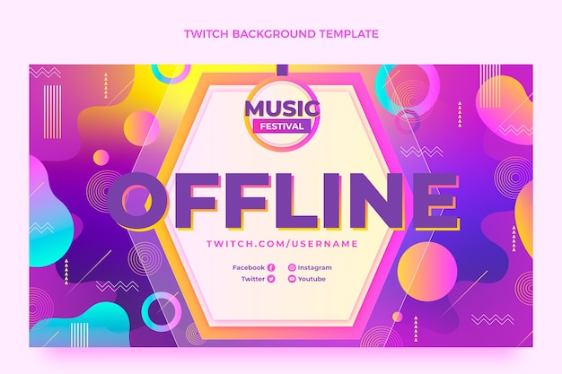 Kleurovergang kleurrijke muziekfestival twitch achtergrond