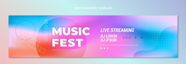 Kleurovergang kleurrijke muziekfestival twitch banner