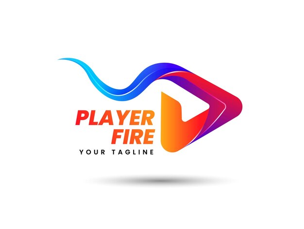 Kleurovergang One Fire Logo Gaming Template