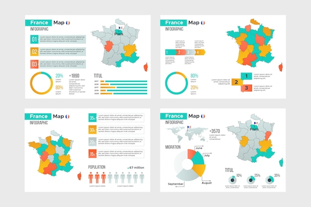 Kleurovergang parijs kaart infographics