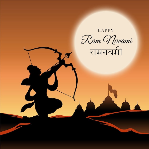 Gratis vector kleurovergang ram navami illustratie