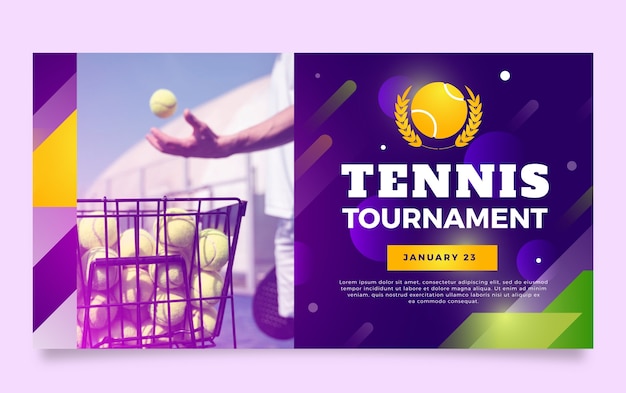 Kleurovergang tennis ontwerpsjabloon