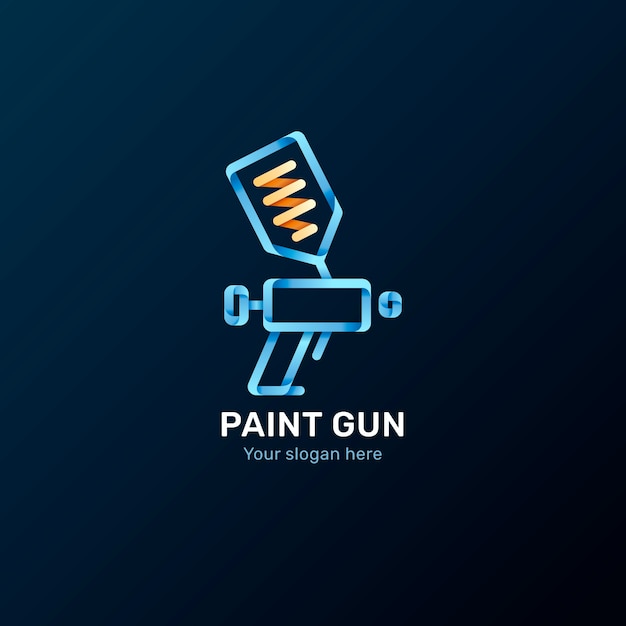 Gratis vector kleurovergang verfpistool logo ontwerpsjabloon
