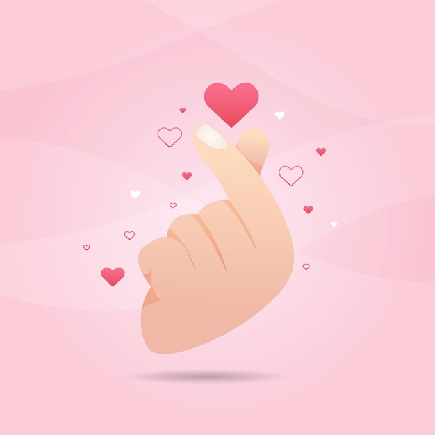 Gratis vector kleurovergang vinger hart concept