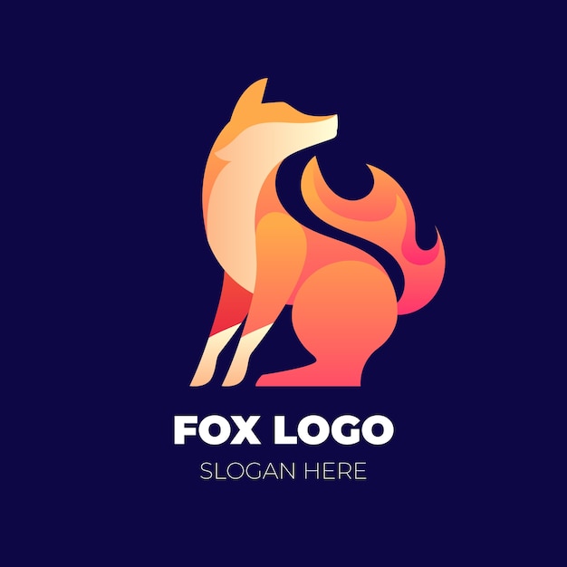 Gratis vector kleurovergang vos logo sjabloon