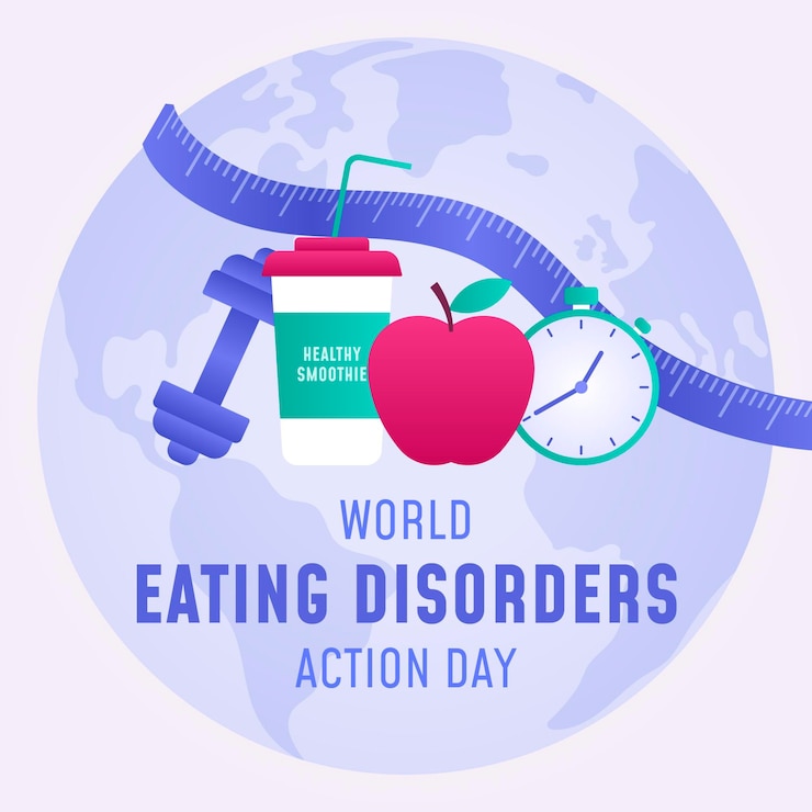 Gratis Vector kleurovergang wereld eetstoornissen actiedag illustratie