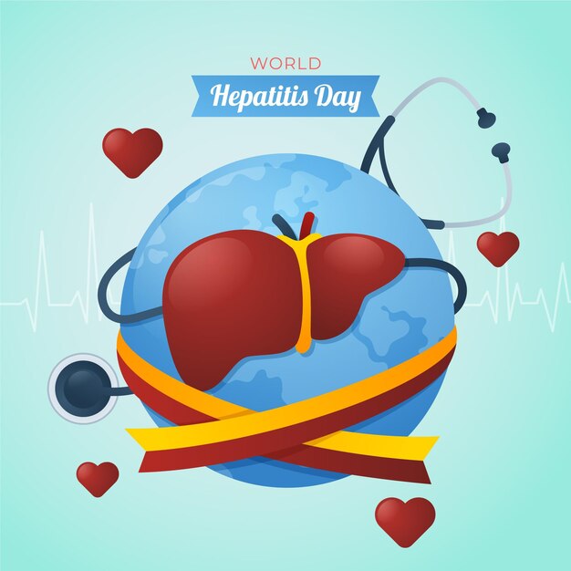 Kleurovergang wereld hepatitis dag illustratie