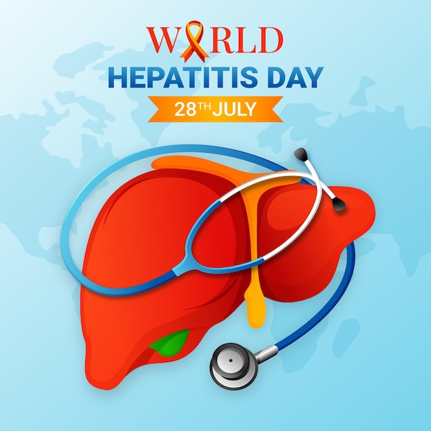 Gratis vector kleurovergang wereld hepatitis dag illustratie