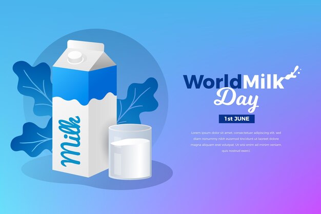 Kleurovergang wereld melk dag illustratie