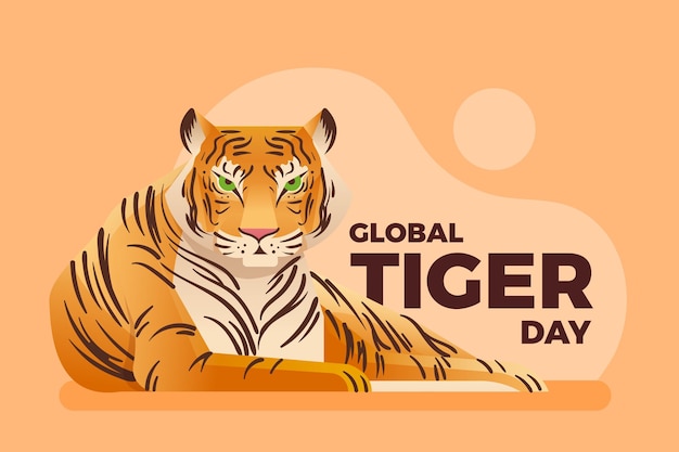 Kleurovergang wereldwijde tijger dag illustratie