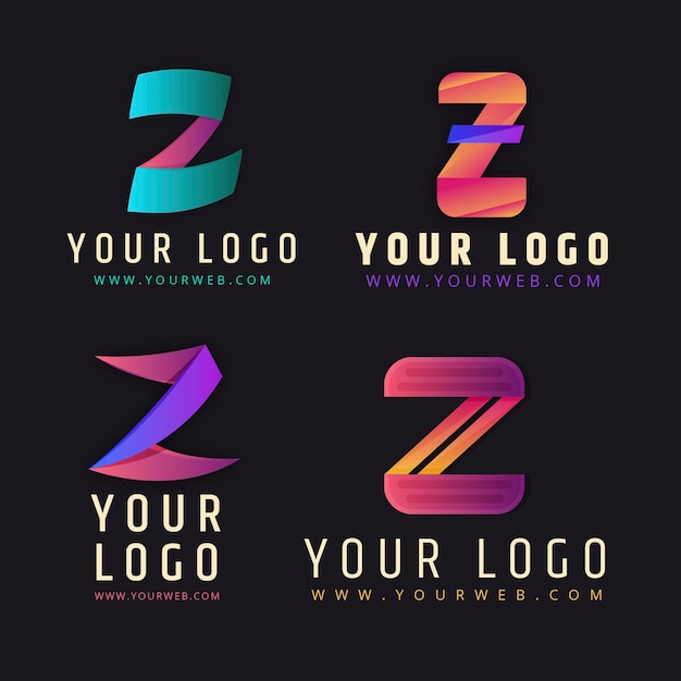 Gratis vector kleurovergang #z brief logo set