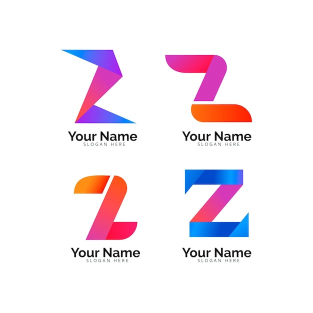 Gratis vector kleurovergang z brief logo sjabloon pack