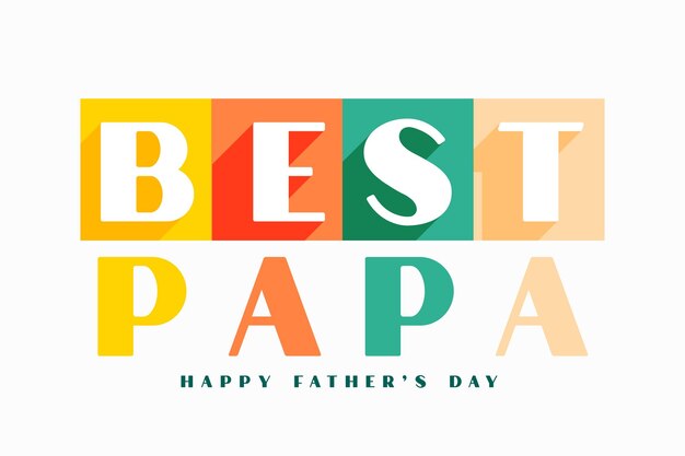 Kleurrijk beste papa-bericht voor vaderdag