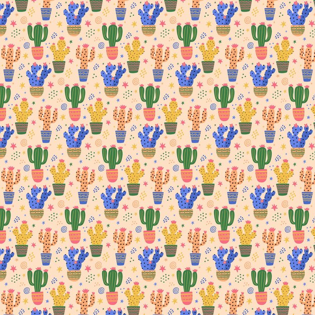 Kleurrijk cactus plant patroon