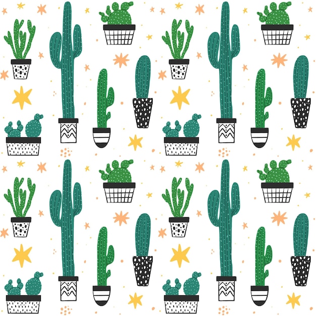 Gratis vector kleurrijk cactuspatroon