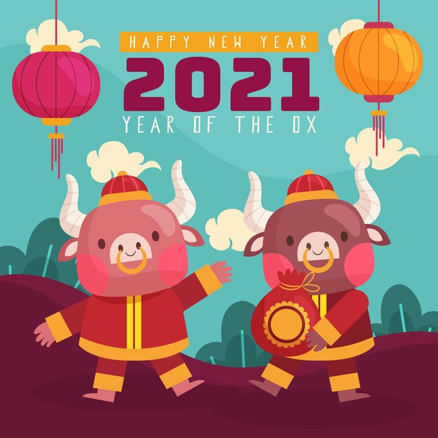 Kleurrijk Chinees Nieuwjaar 2021