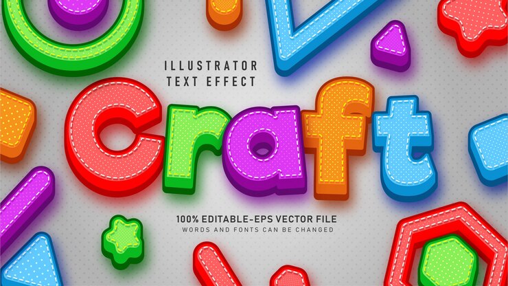 Kleurrijk Craft-tekststijleffect