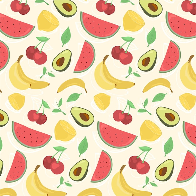 Gratis vector kleurrijk fruitpatroon