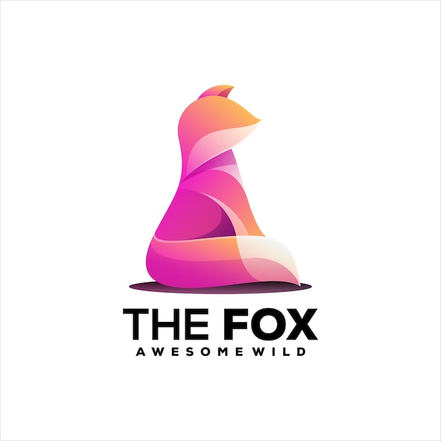 Kleurrijk gradiëntlogo van fox