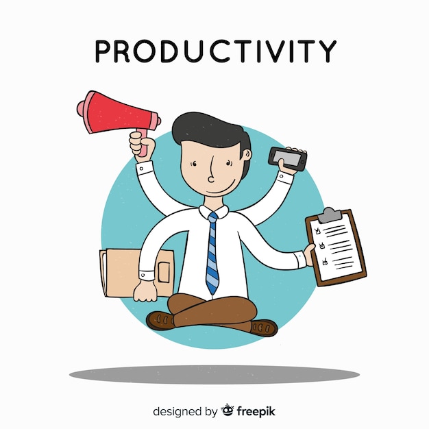 Kleurrijk hand getrokken productiviteitsconcept
