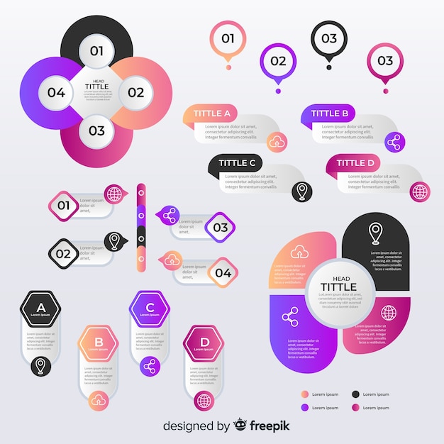 Gratis vector kleurrijk infographic element vlak ontwerp