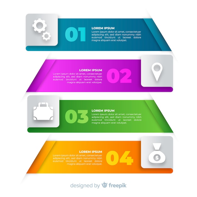 Kleurrijk infographic sjabloon plat ontwerp