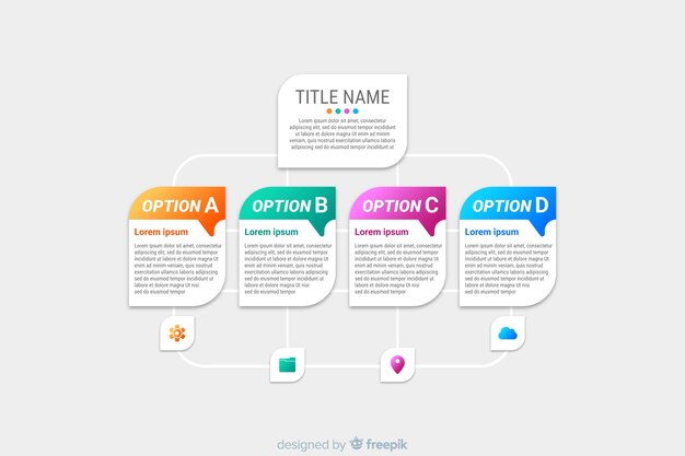 Kleurrijk infographic sjabloon plat ontwerp