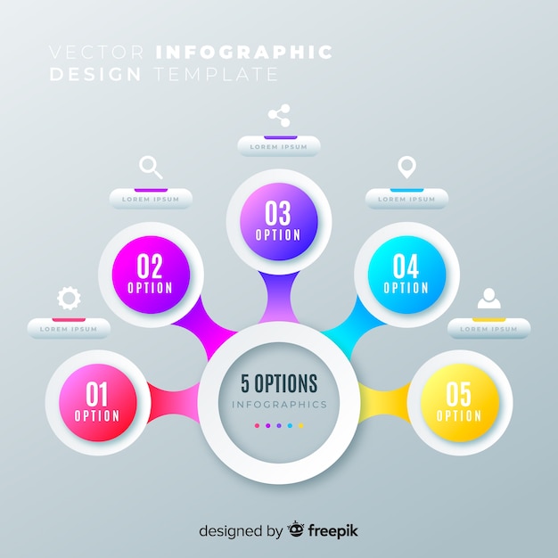 Kleurrijk infographic sjabloon plat ontwerp