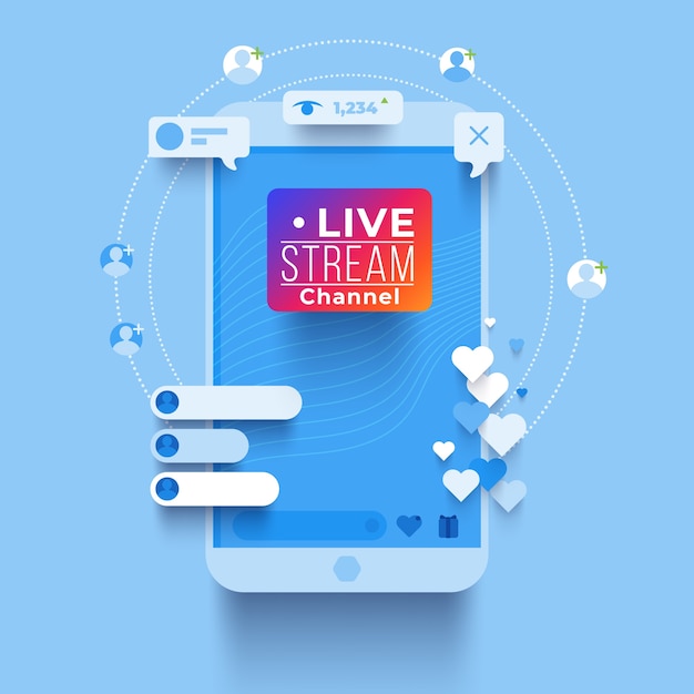 Gratis vector kleurrijk livestream concept