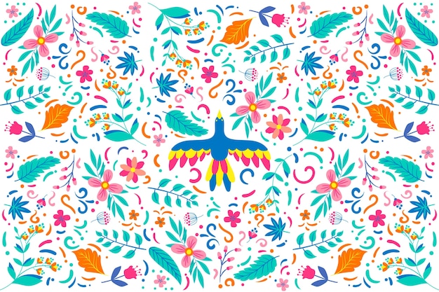 Kleurrijk Mexicaans behang vlak ontwerp