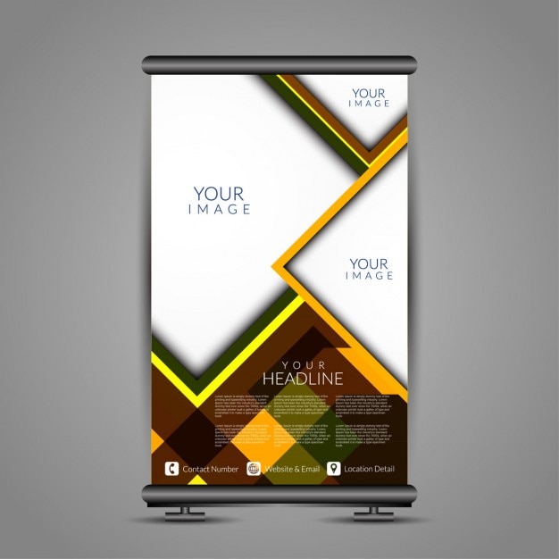 Kleurrijk modern roll up banner staan ​​template