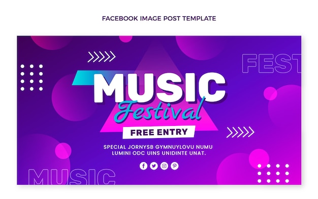 Gratis vector kleurrijk muziekfestival facebook bericht