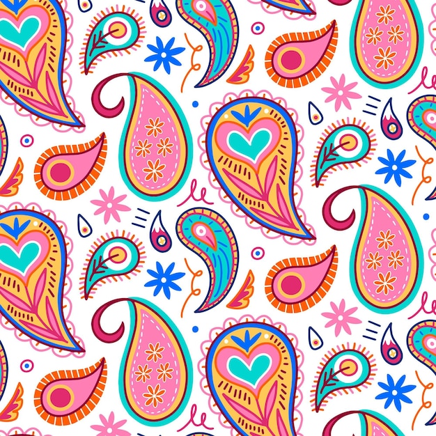 Gratis vector kleurrijk paisley patroon