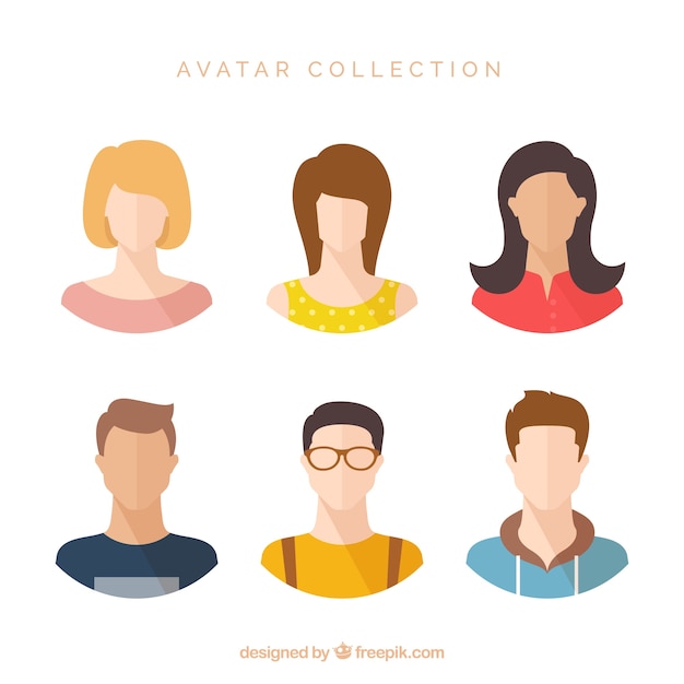 Gratis vector kleurrijk pak plat moderne avatars