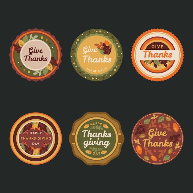 Kleurrijk plat ontwerp voor thanksgiving label