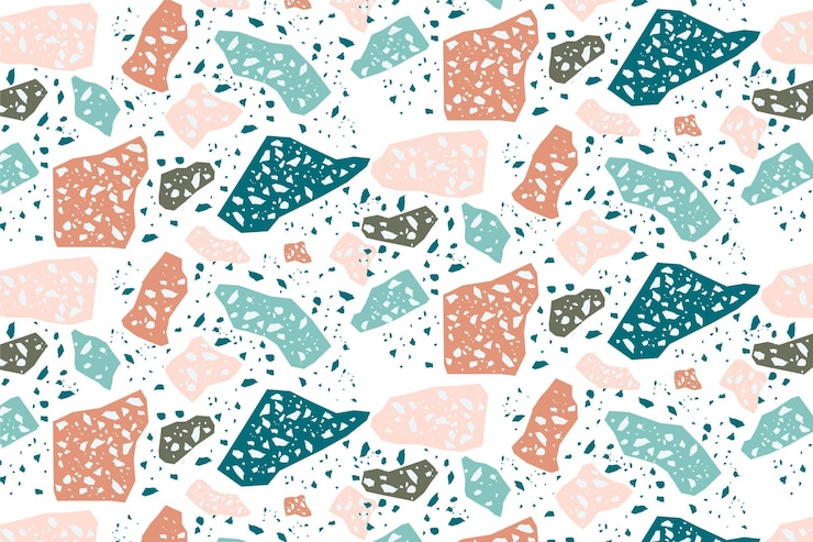 Gratis Vector kleurrijk terrazzopatroonontwerp