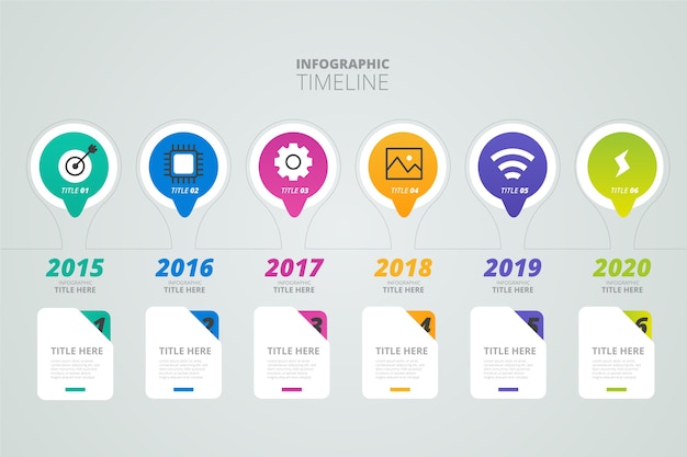 Kleurrijk tijdlijn infographic plat ontwerp