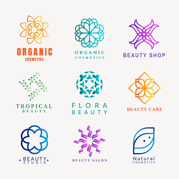 Kleurrijk wellness-spa-logo, gradiënt modern ontwerp vectorset