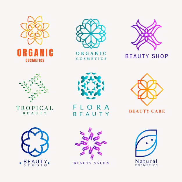 Kleurrijk wellness-spa-logo, gradiënt modern ontwerp vectorset