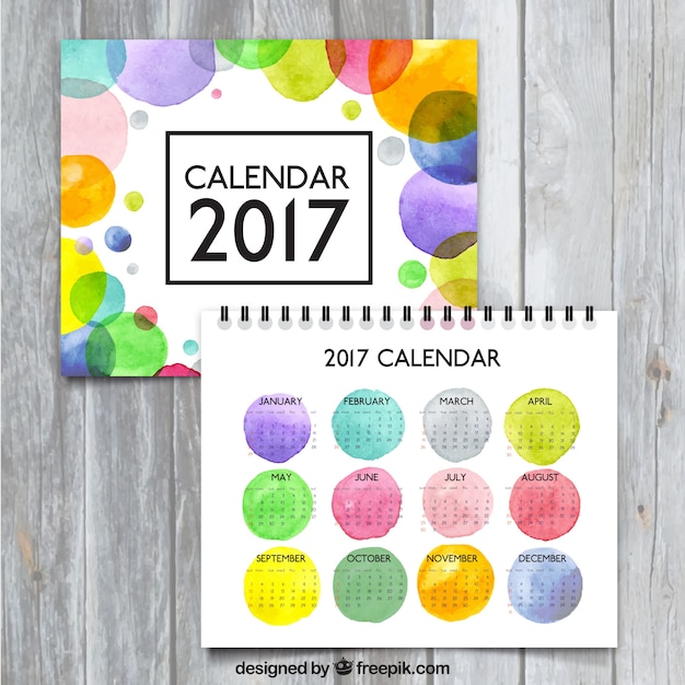 Kleurrijke 2017 kalender