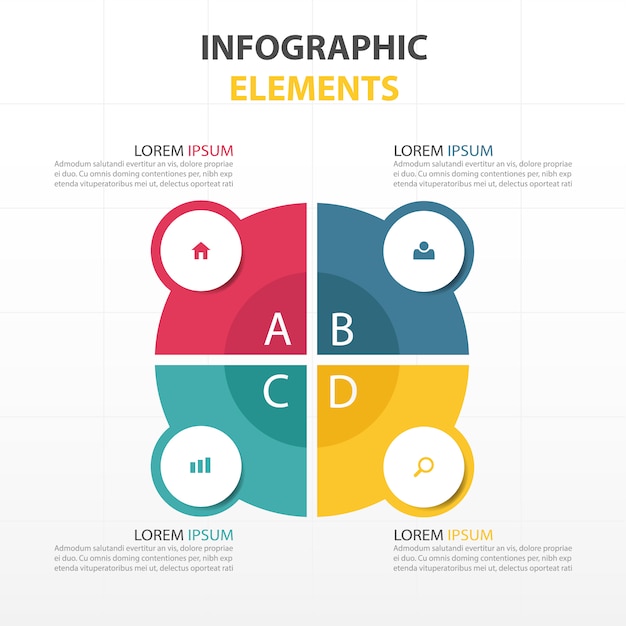 Kleurrijke abstracte cirkel bedrijf infographic template