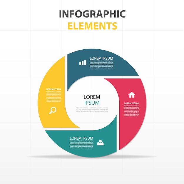 kleurrijke abstracte cirkel bedrijf infographic template