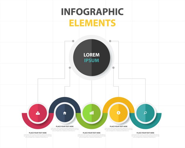 Kleurrijke abstracte cirkel business infographic template