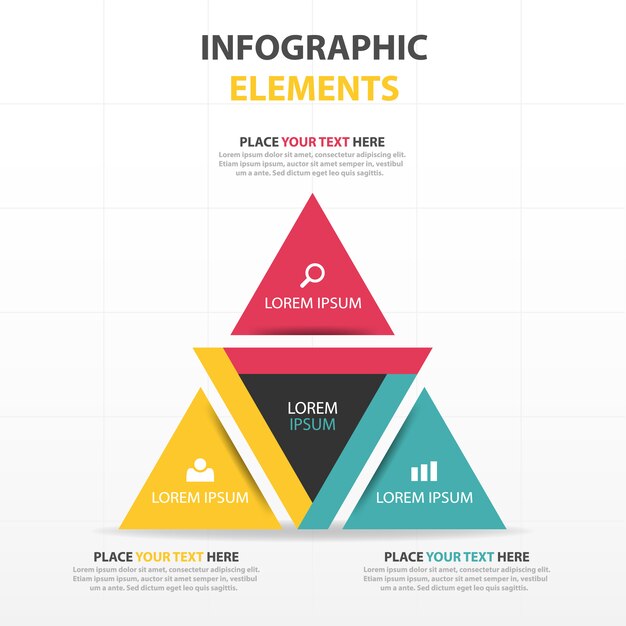 kleurrijke abstracte driehoek bedrijf infographic template