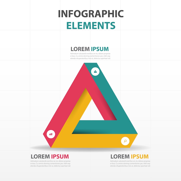 Gratis Vector kleurrijke abstracte driehoek bedrijf infographic template